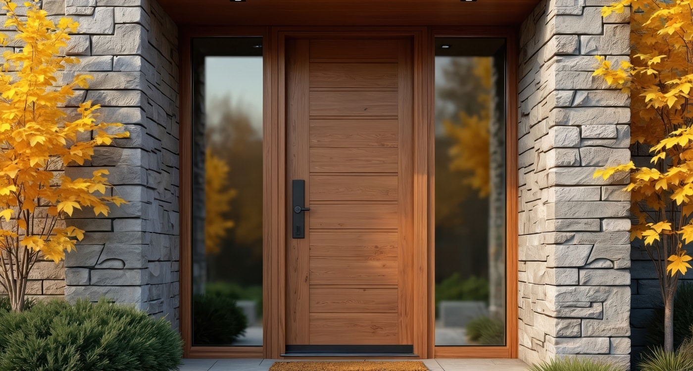 Eine neue Haustür aus Holz gibt dem Eigenheim einen neuen Charakter